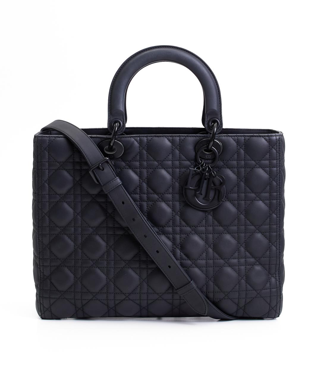 CHRISTIAN DIOR Черная кожаная сумка с короткими ручками, фото 4