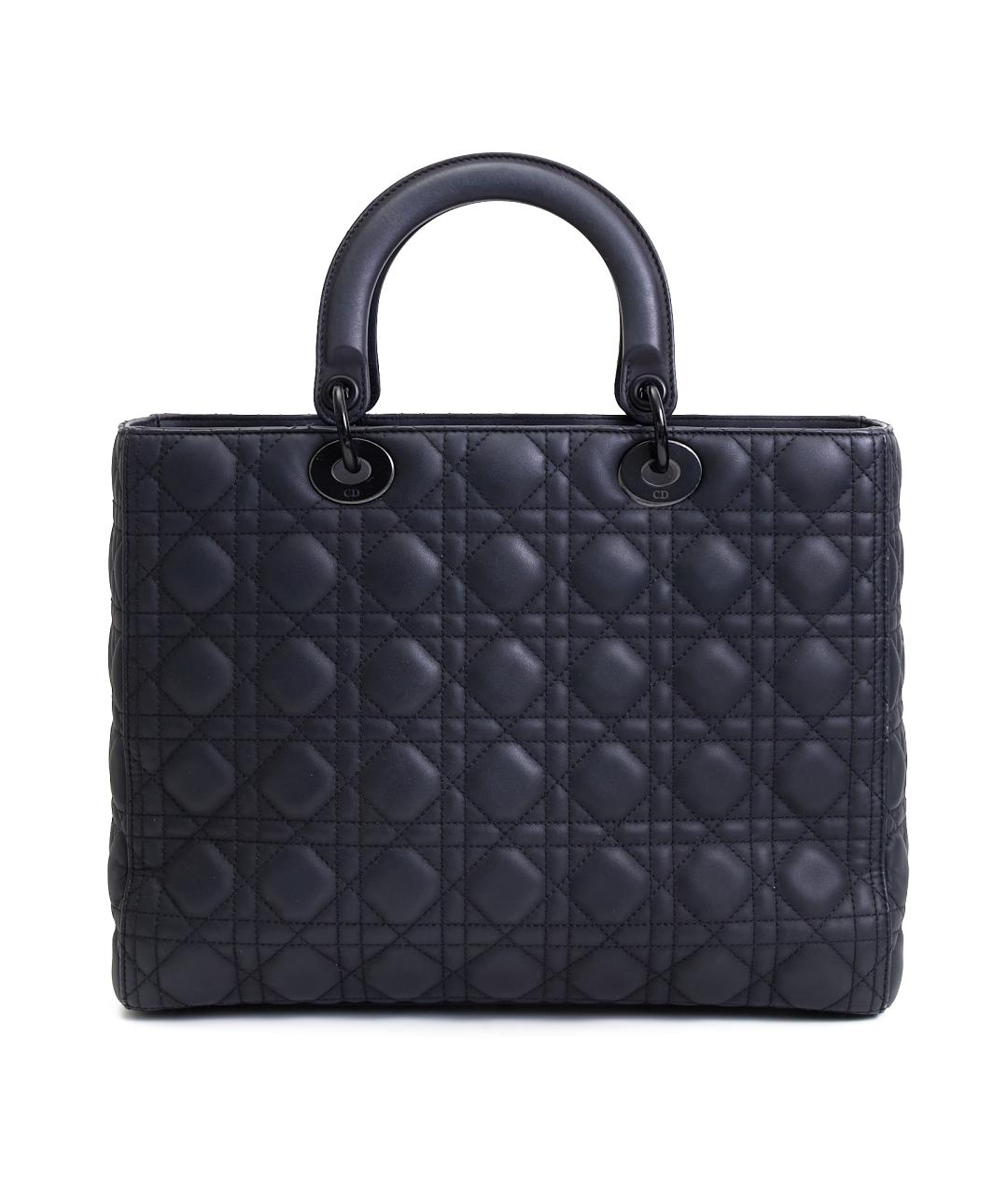 CHRISTIAN DIOR Черная кожаная сумка с короткими ручками, фото 3