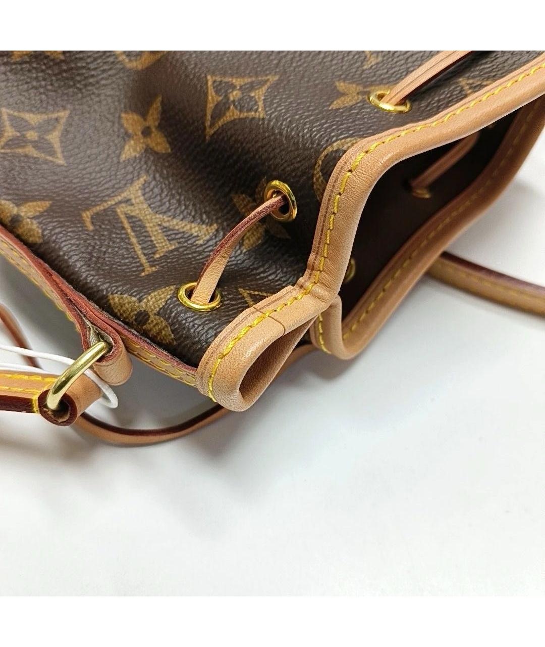 LOUIS VUITTON Коричневая кожаная сумка через плечо, фото 6