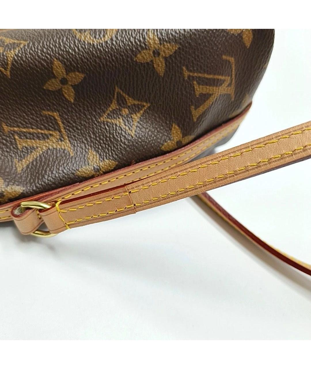 LOUIS VUITTON Коричневая кожаная сумка через плечо, фото 7