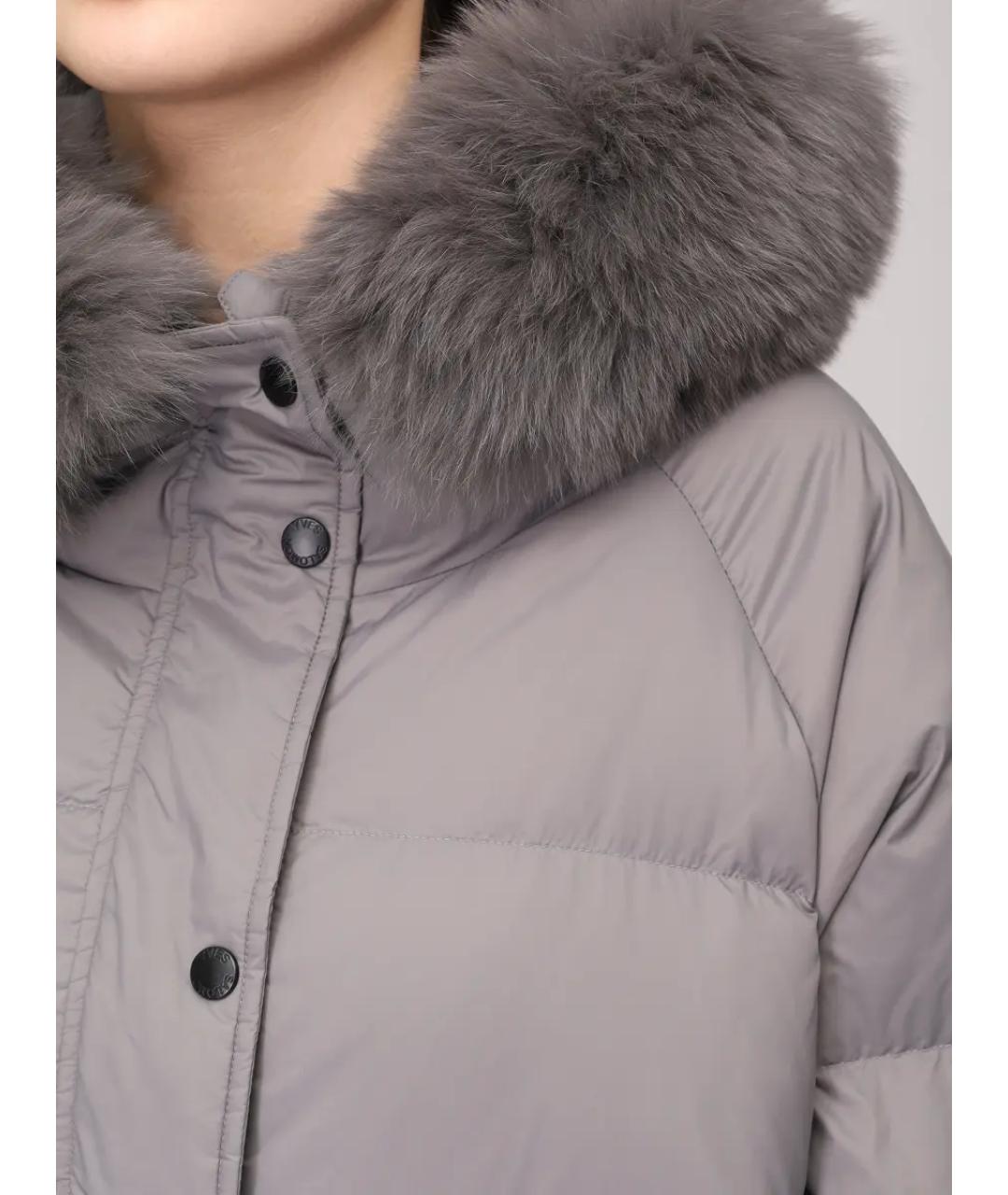 YVES SALOMON Серый пуховик, фото 5