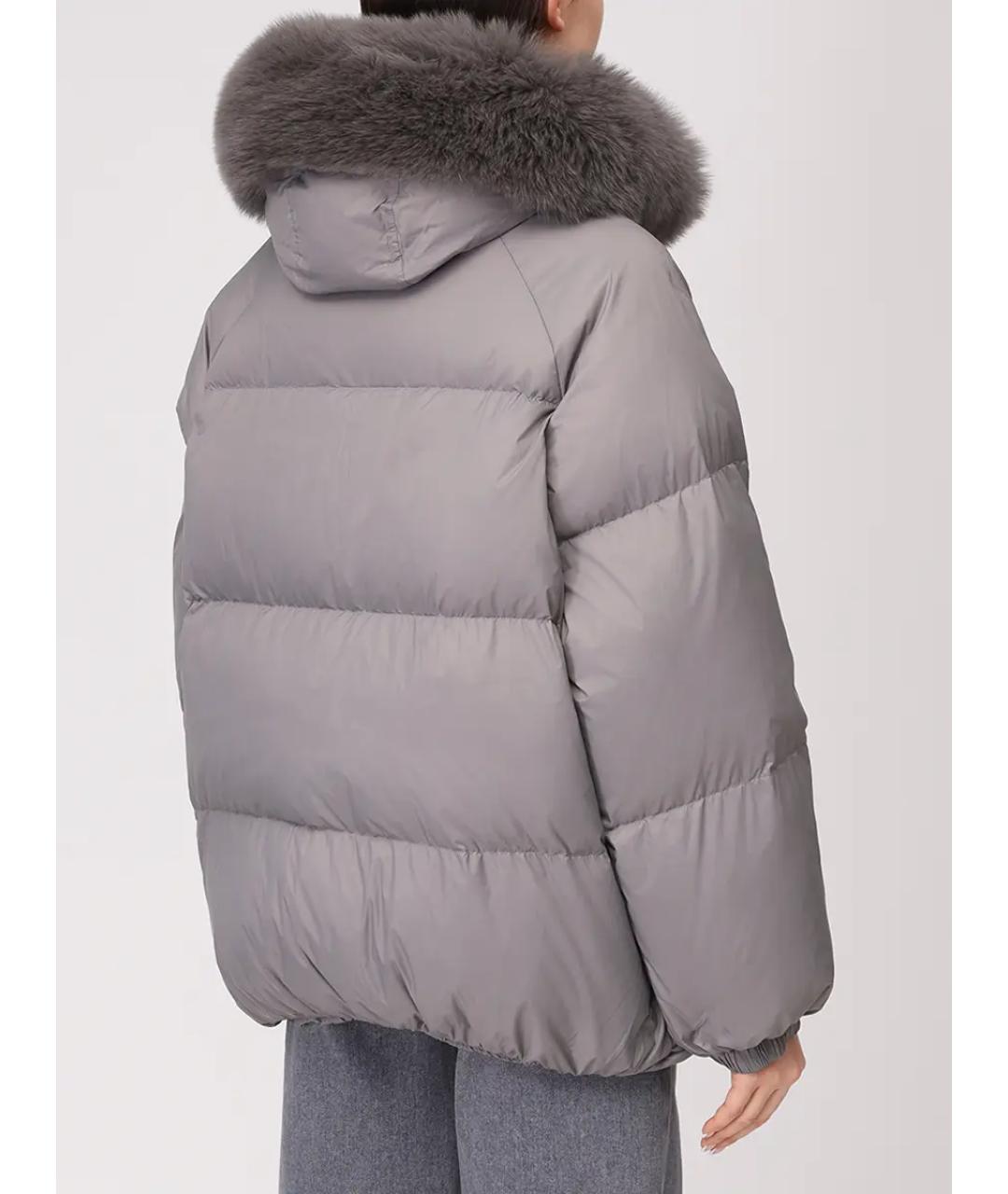 YVES SALOMON Серый пуховик, фото 3