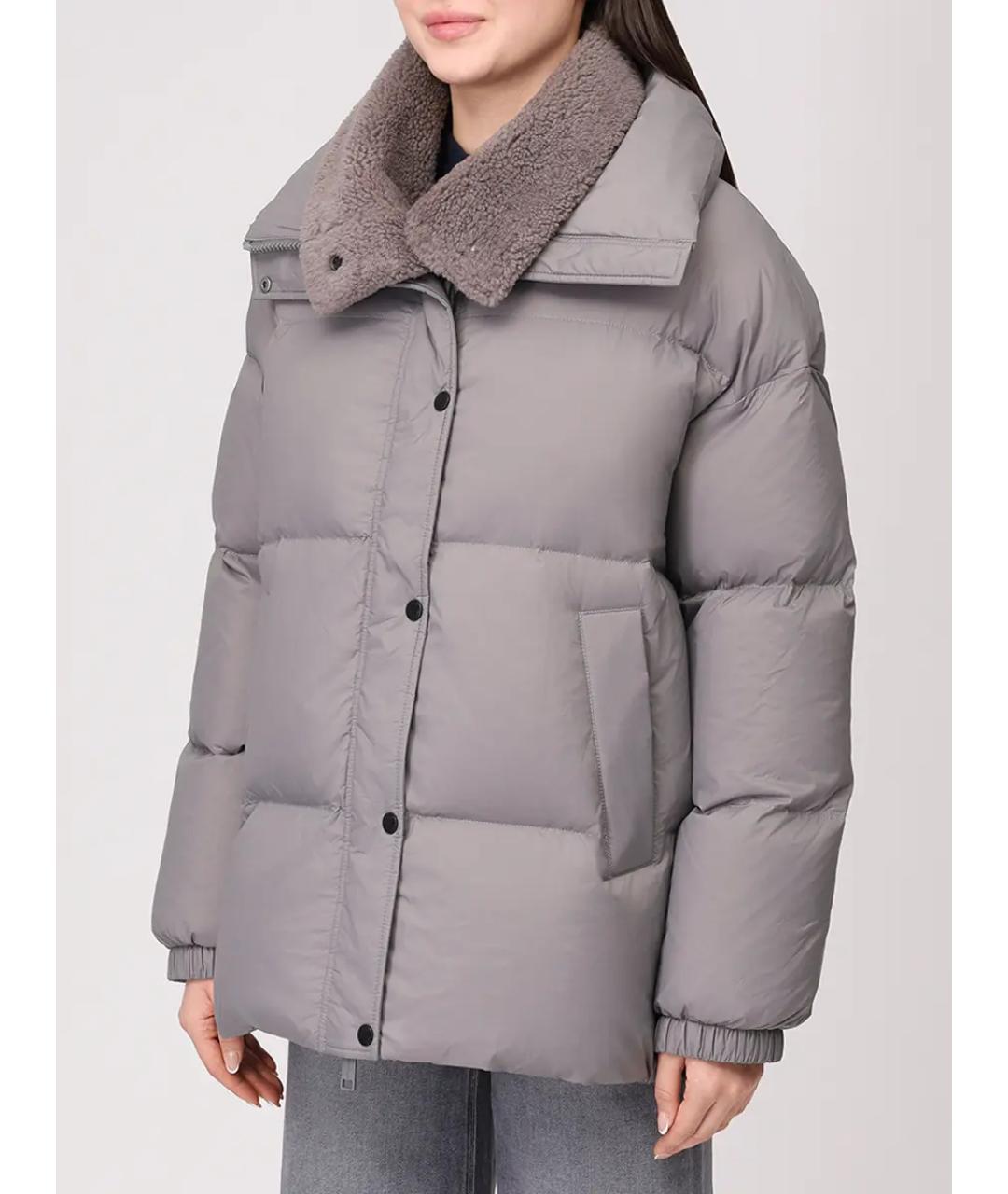 YVES SALOMON Серый пуховик, фото 4