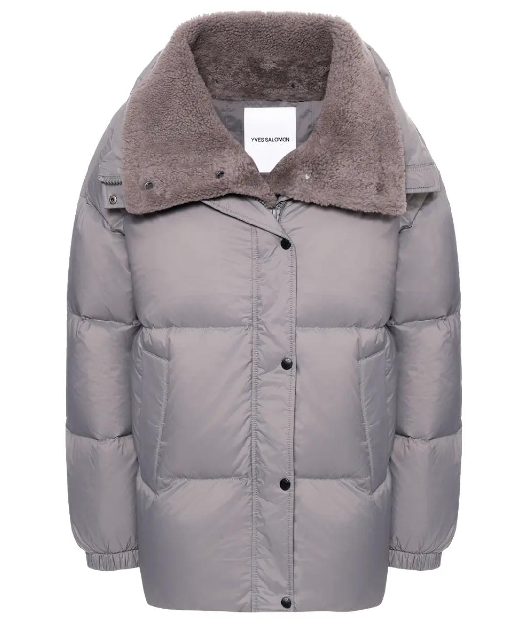 YVES SALOMON Серый пуховик, фото 1