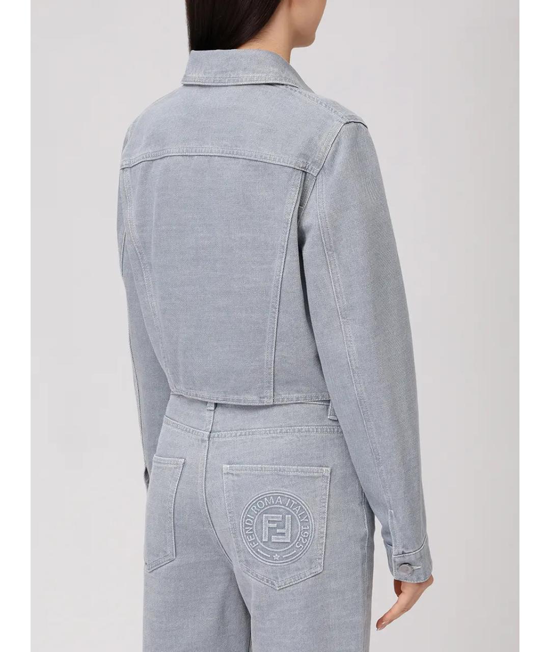 FENDI Голубая деним куртка, фото 3
