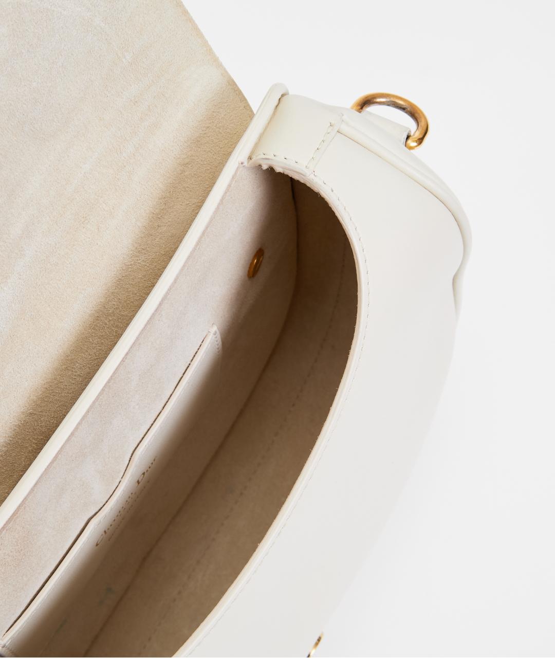 CHRISTIAN DIOR Белая кожаная сумка через плечо, фото 6