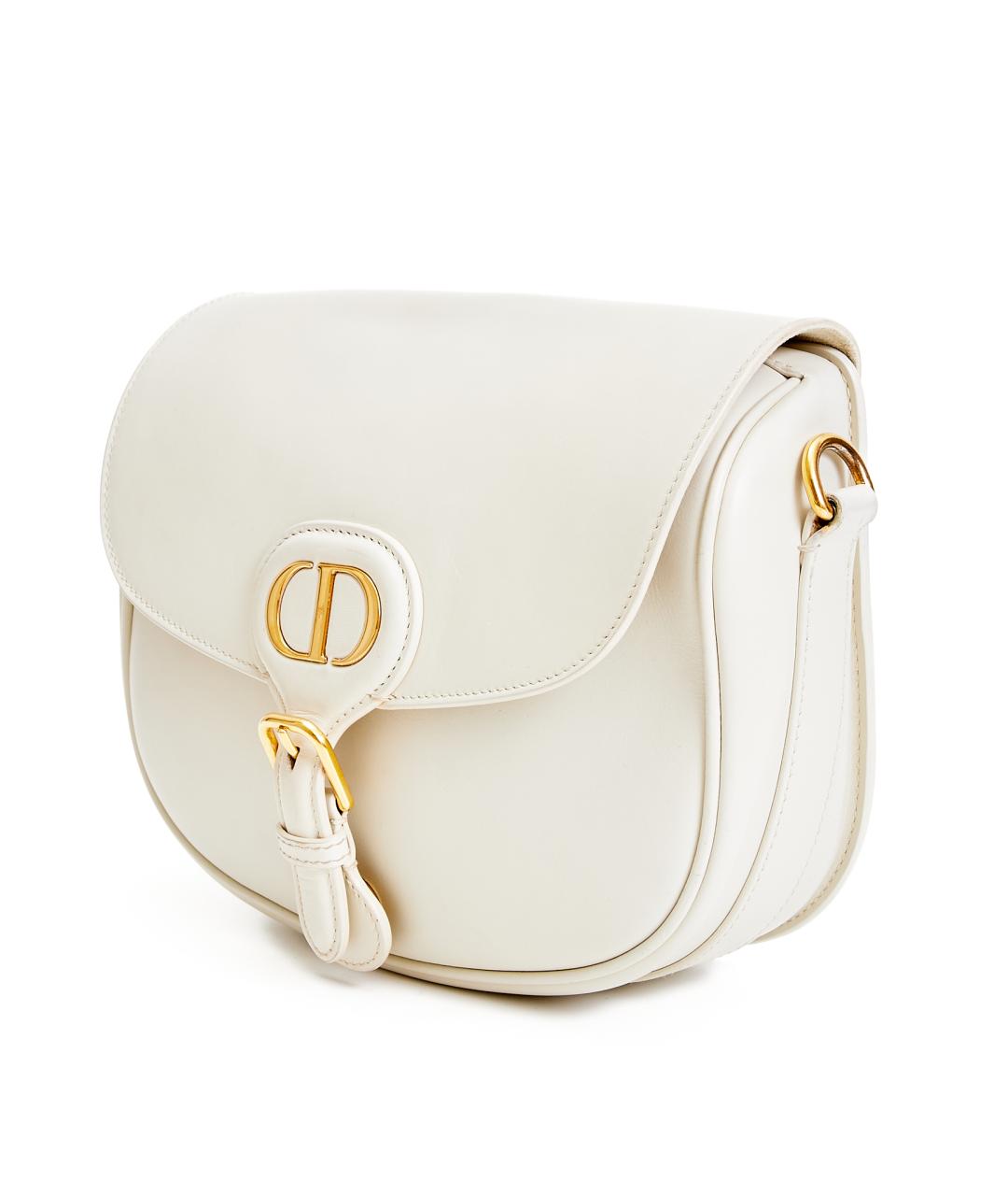 CHRISTIAN DIOR Белая кожаная сумка через плечо, фото 2