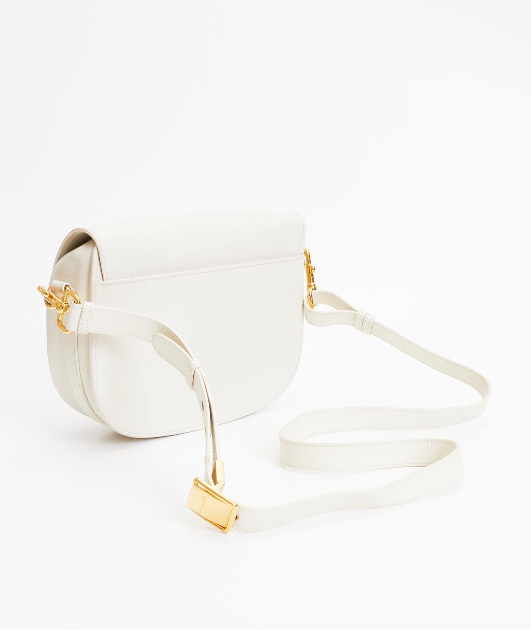 CHRISTIAN DIOR Белая кожаная сумка через плечо, фото 4