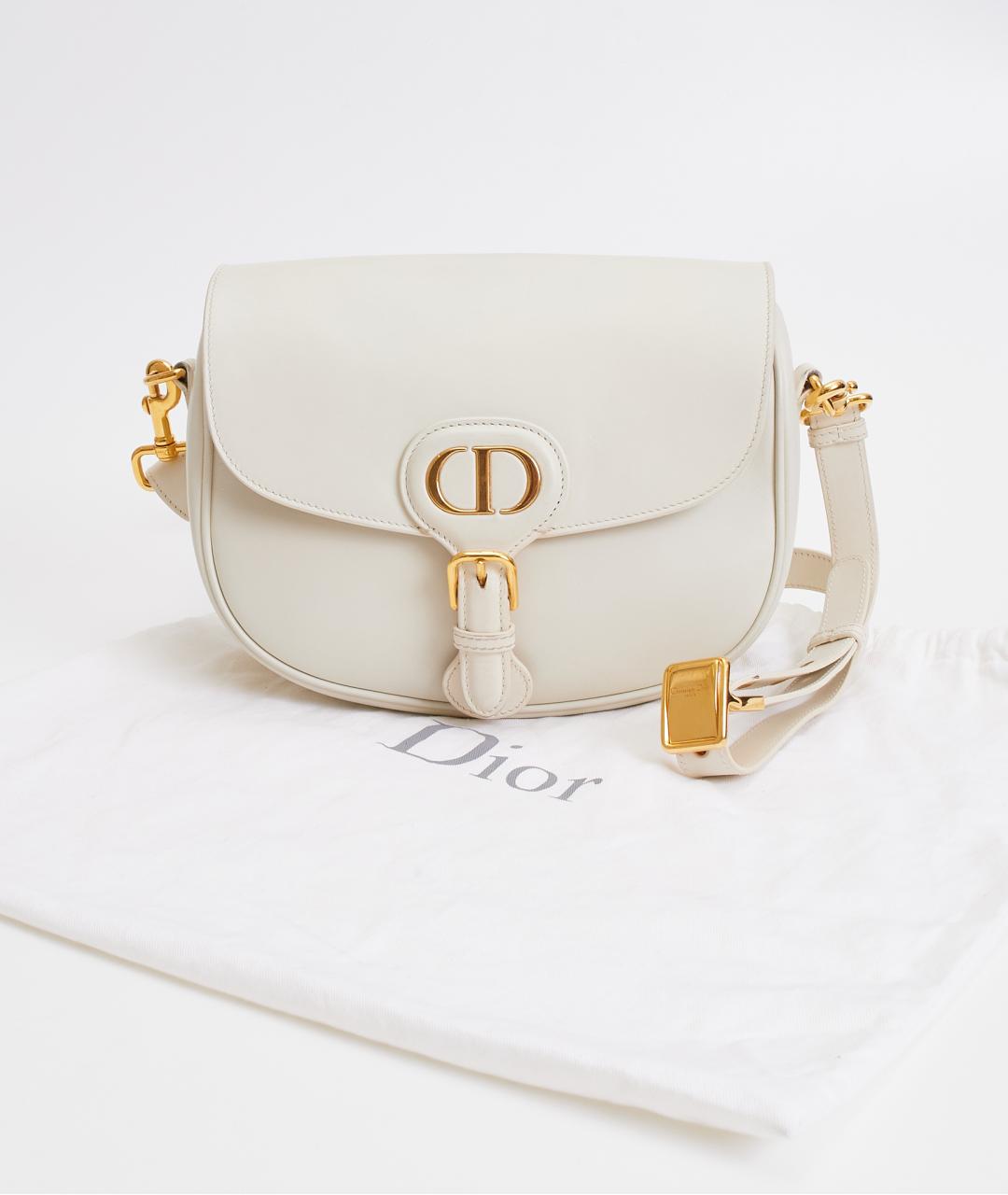 CHRISTIAN DIOR Белая кожаная сумка через плечо, фото 7