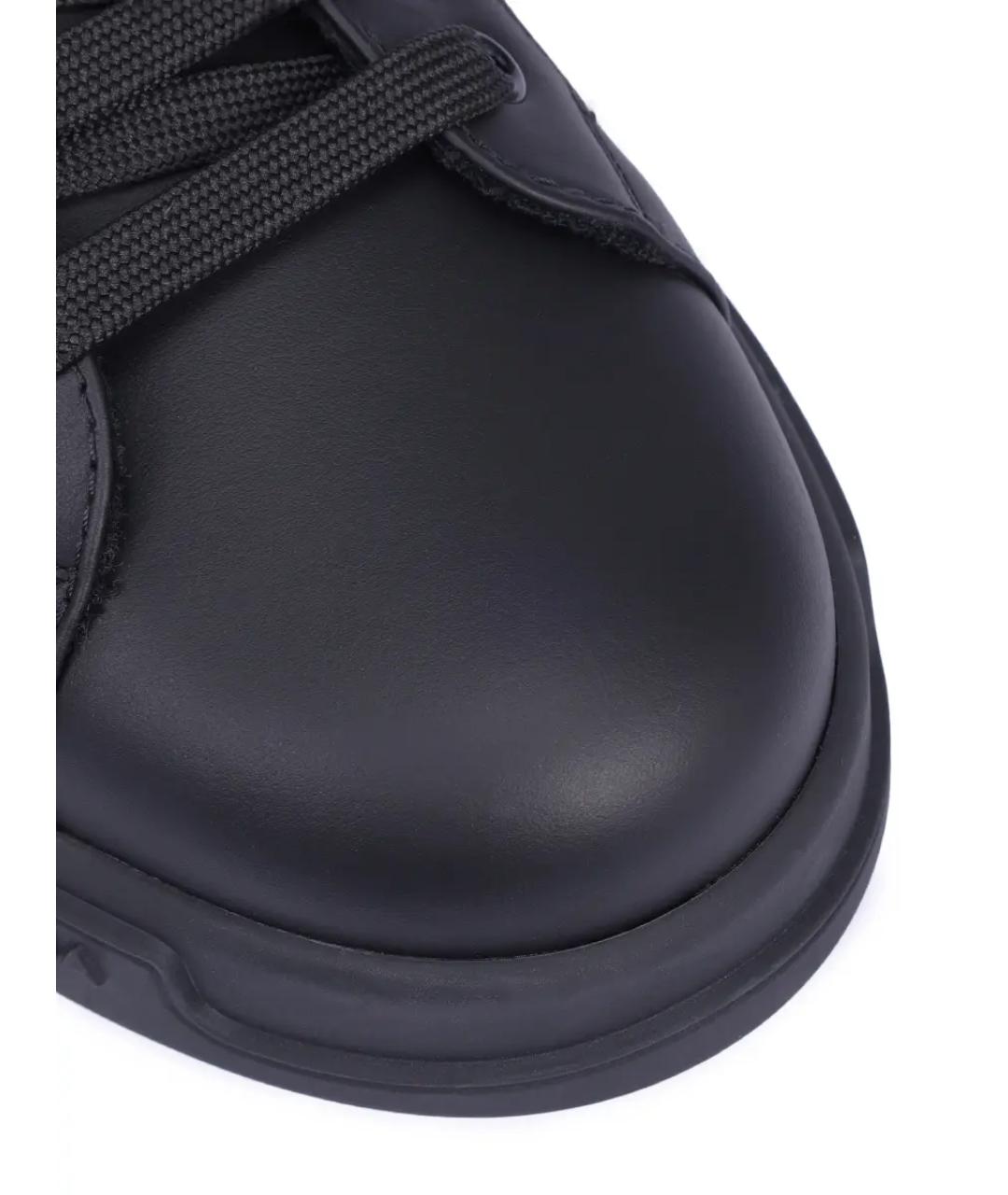 DOLCE&GABBANA Черные кожаные низкие кроссовки / кеды, фото 5