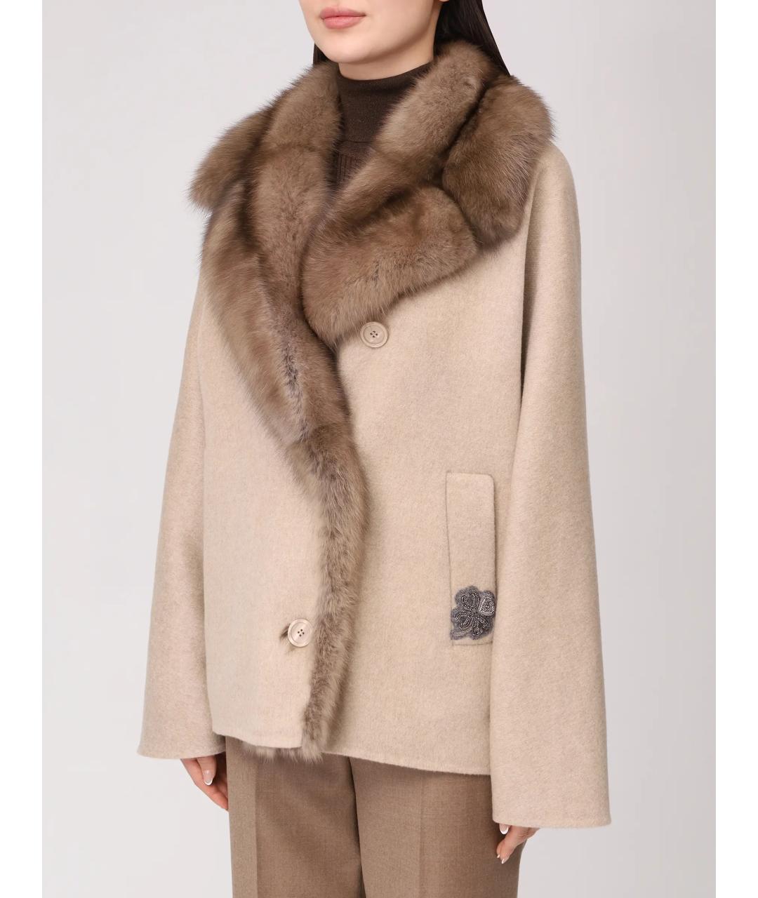 RINDI Бежевое кашемировое пальто, фото 4