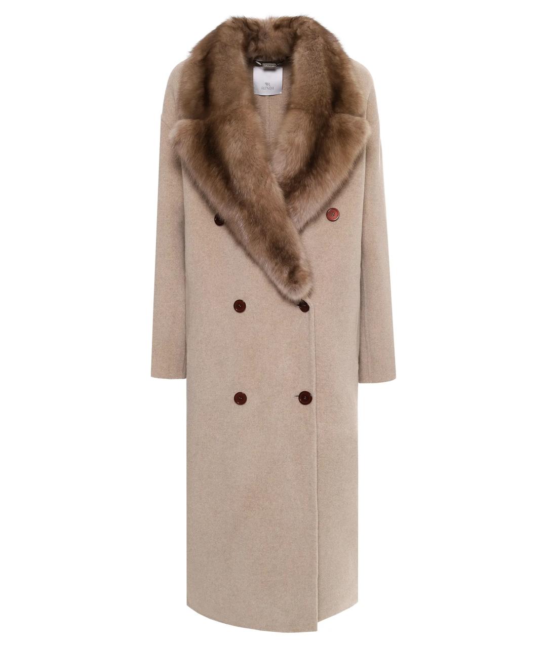 RINDI Бежевое шерстяное пальто, фото 1