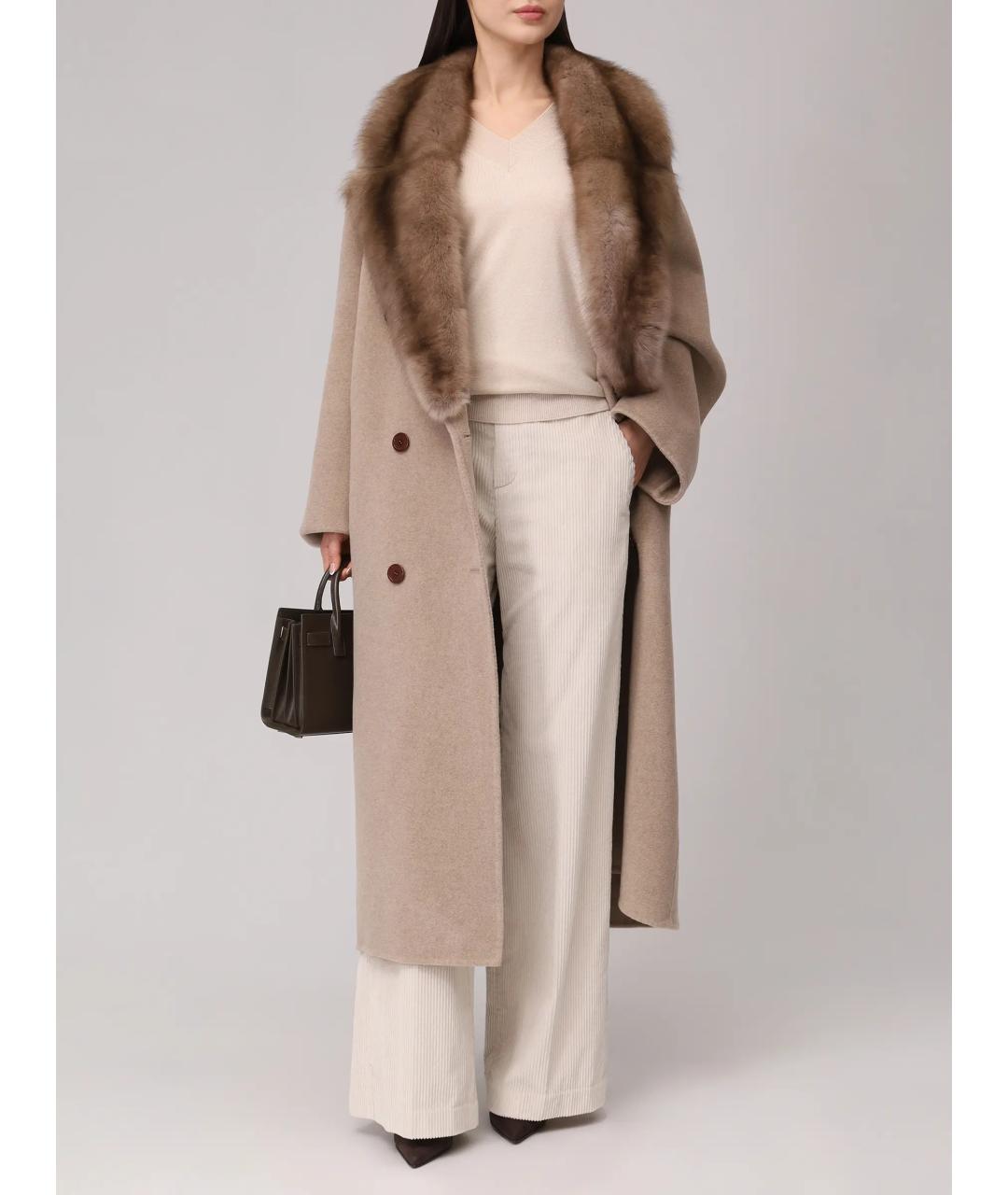 RINDI Бежевое шерстяное пальто, фото 2