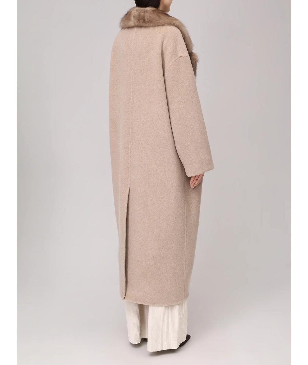 RINDI Бежевое шерстяное пальто, фото 3