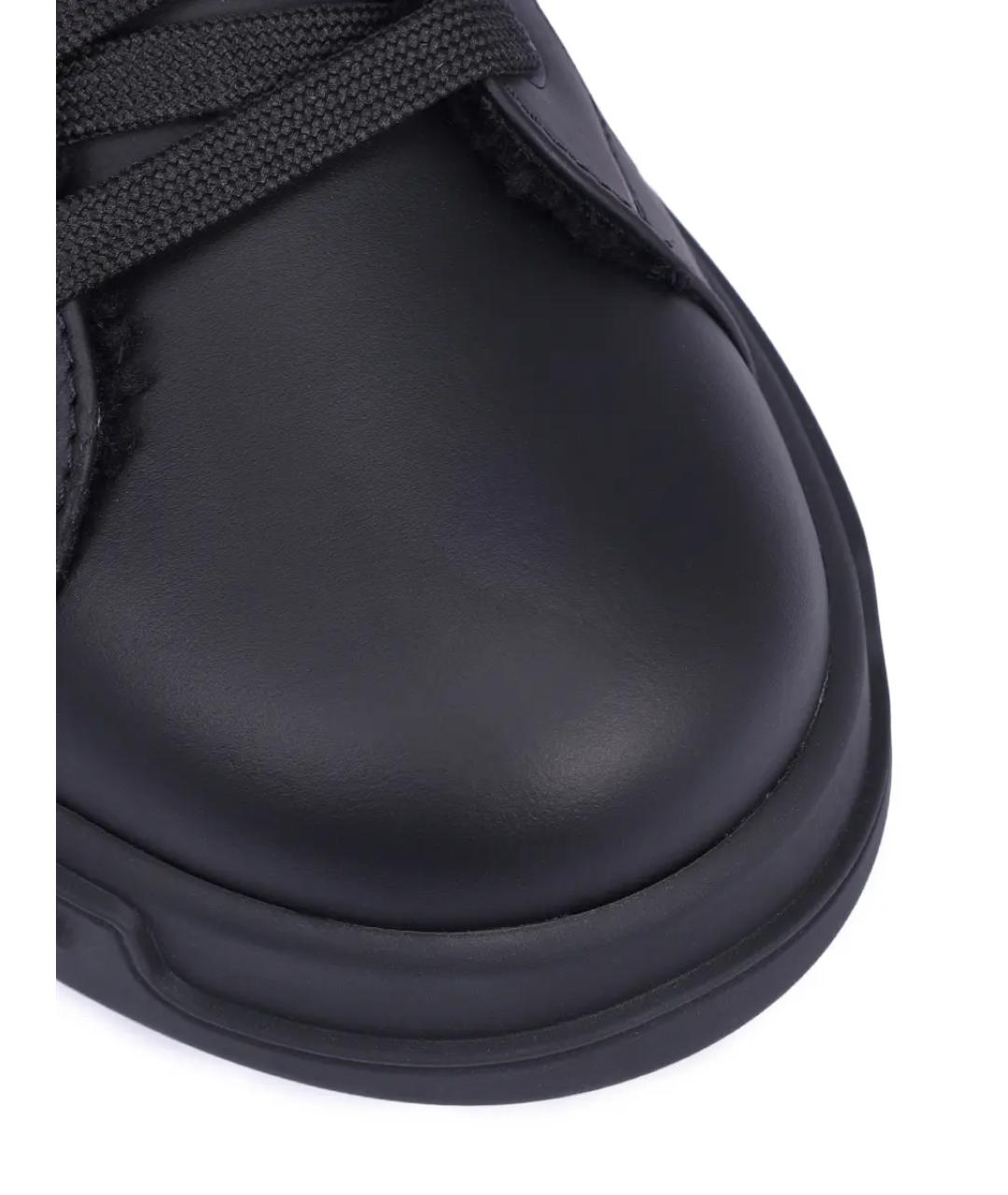 DOLCE&GABBANA Черные кожаные низкие кроссовки / кеды, фото 5