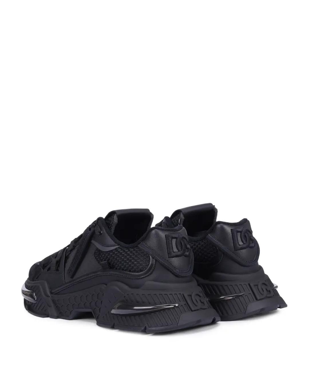 DOLCE&GABBANA Черные текстильные низкие кроссовки / кеды, фото 4