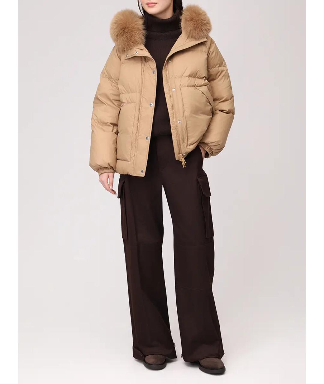 YVES SALOMON Бежевый пуховик, фото 2