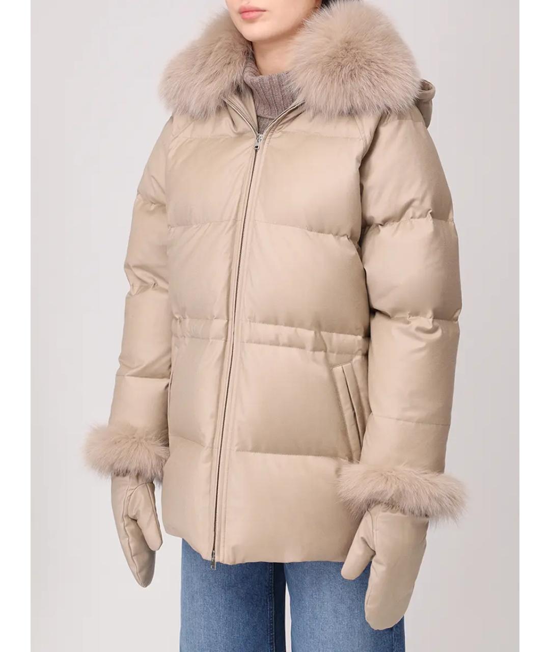 YVES SALOMON Бежевый пуховик, фото 4