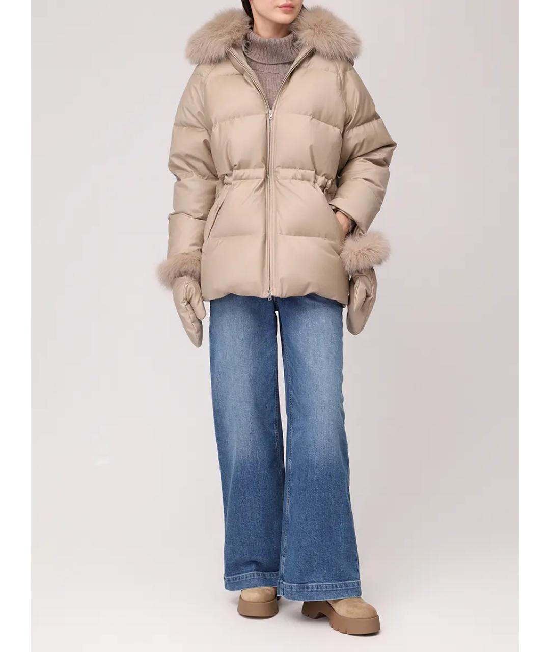 YVES SALOMON Бежевый пуховик, фото 2