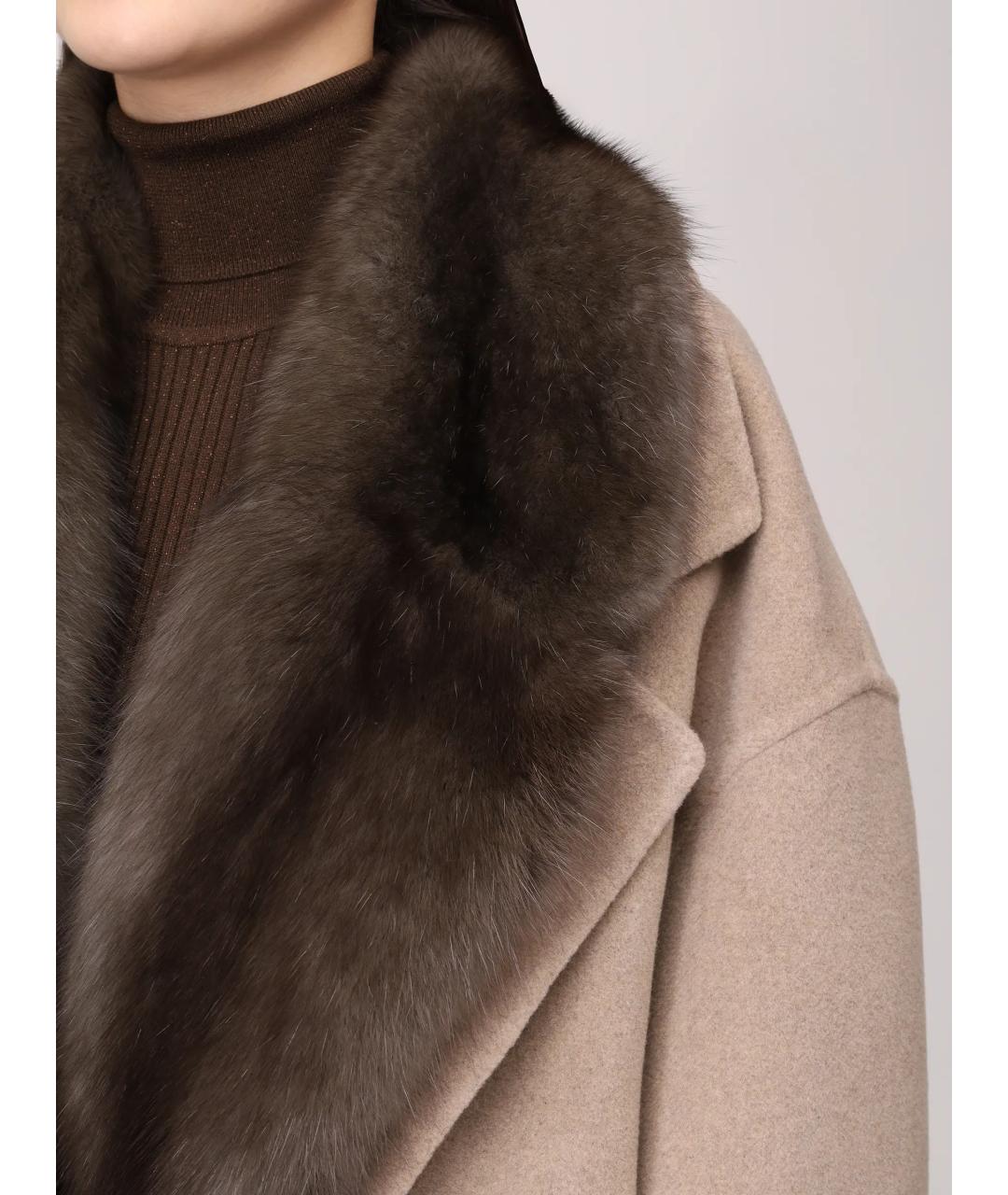 RINDI Бежевое шерстяное пальто, фото 5