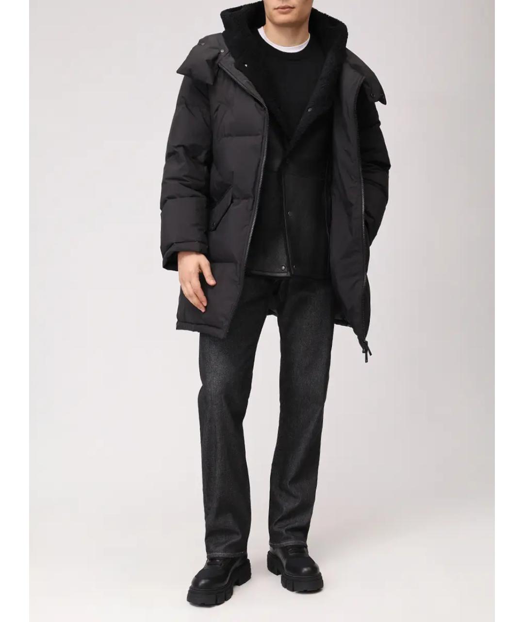 YVES SALOMON Черный полиамидовый пуховик, фото 2