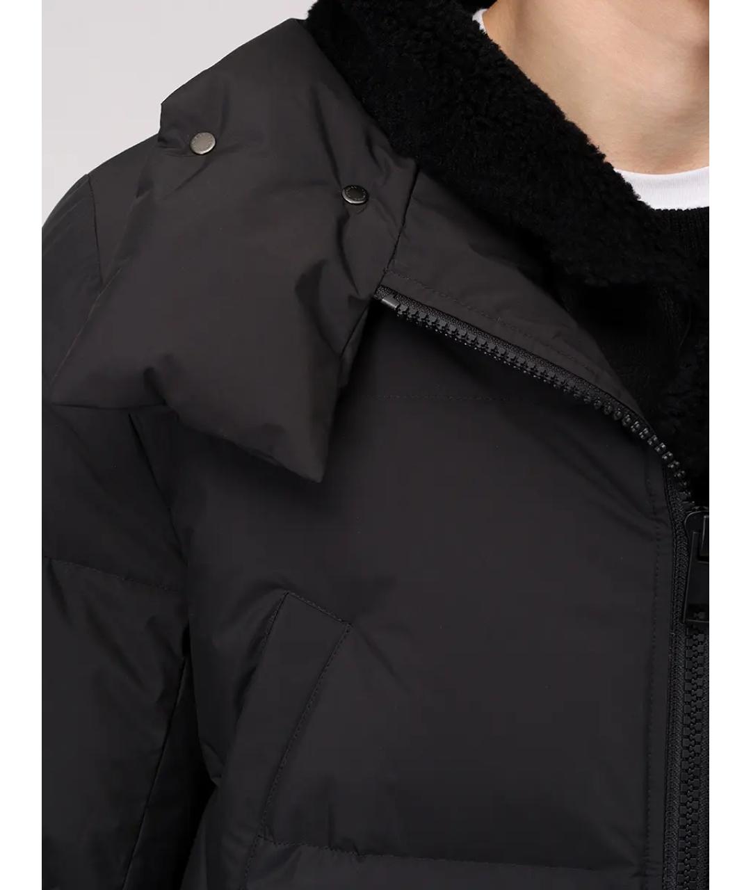 YVES SALOMON Черный полиамидовый пуховик, фото 5