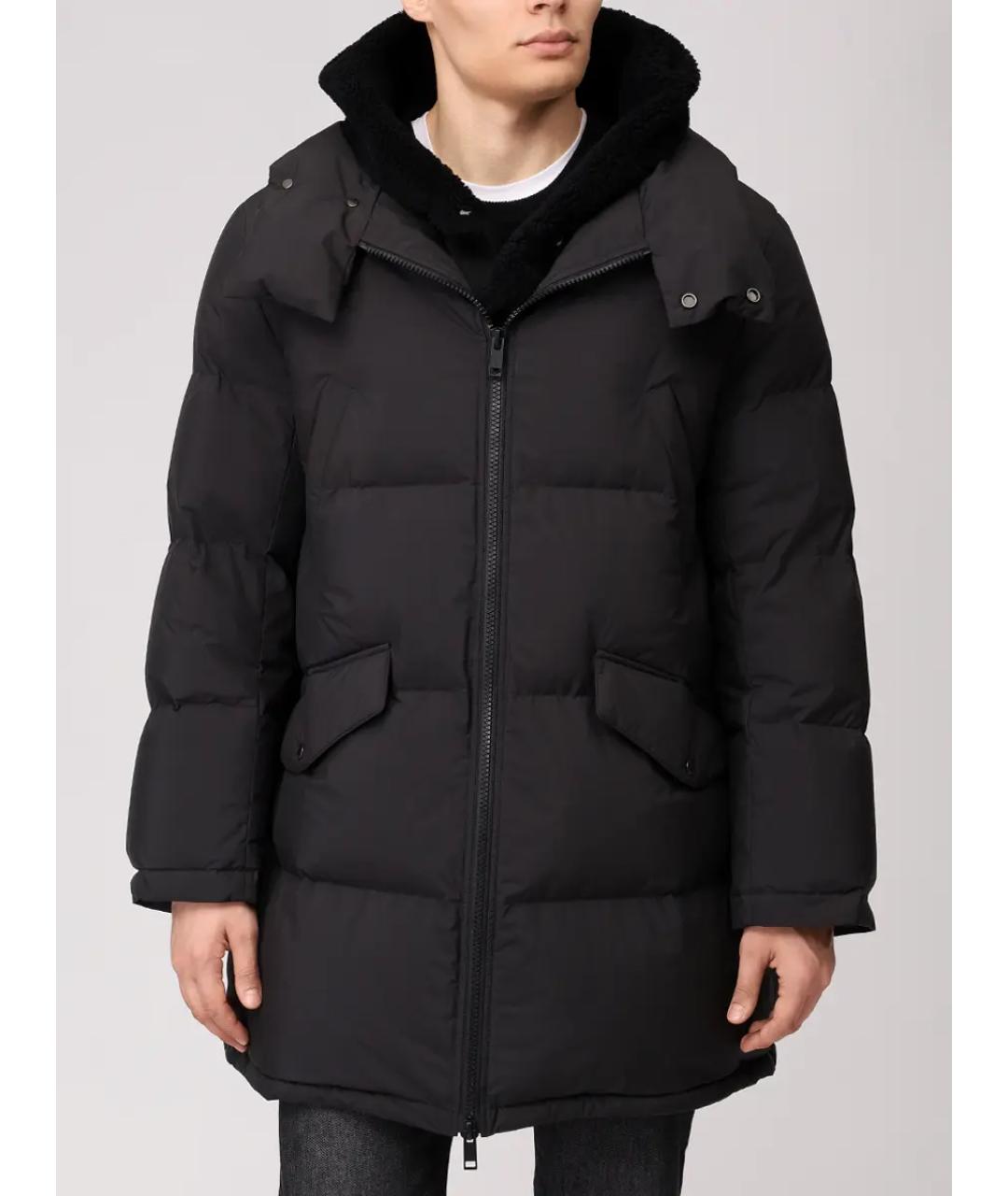 YVES SALOMON Черный полиамидовый пуховик, фото 4