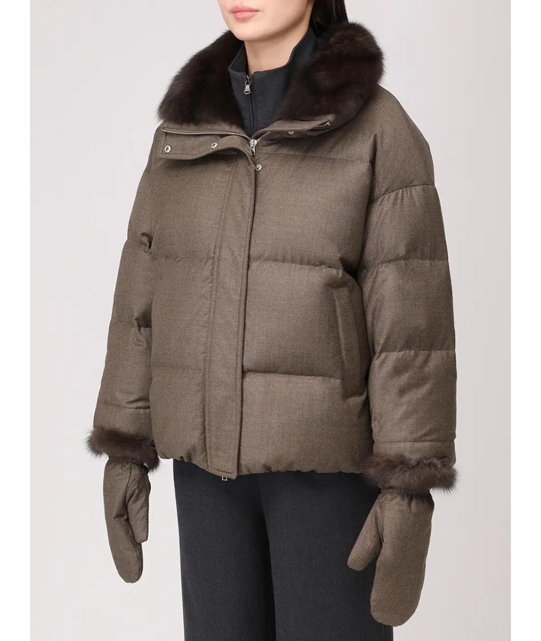 YVES SALOMON Коричневый пуховик, фото 4