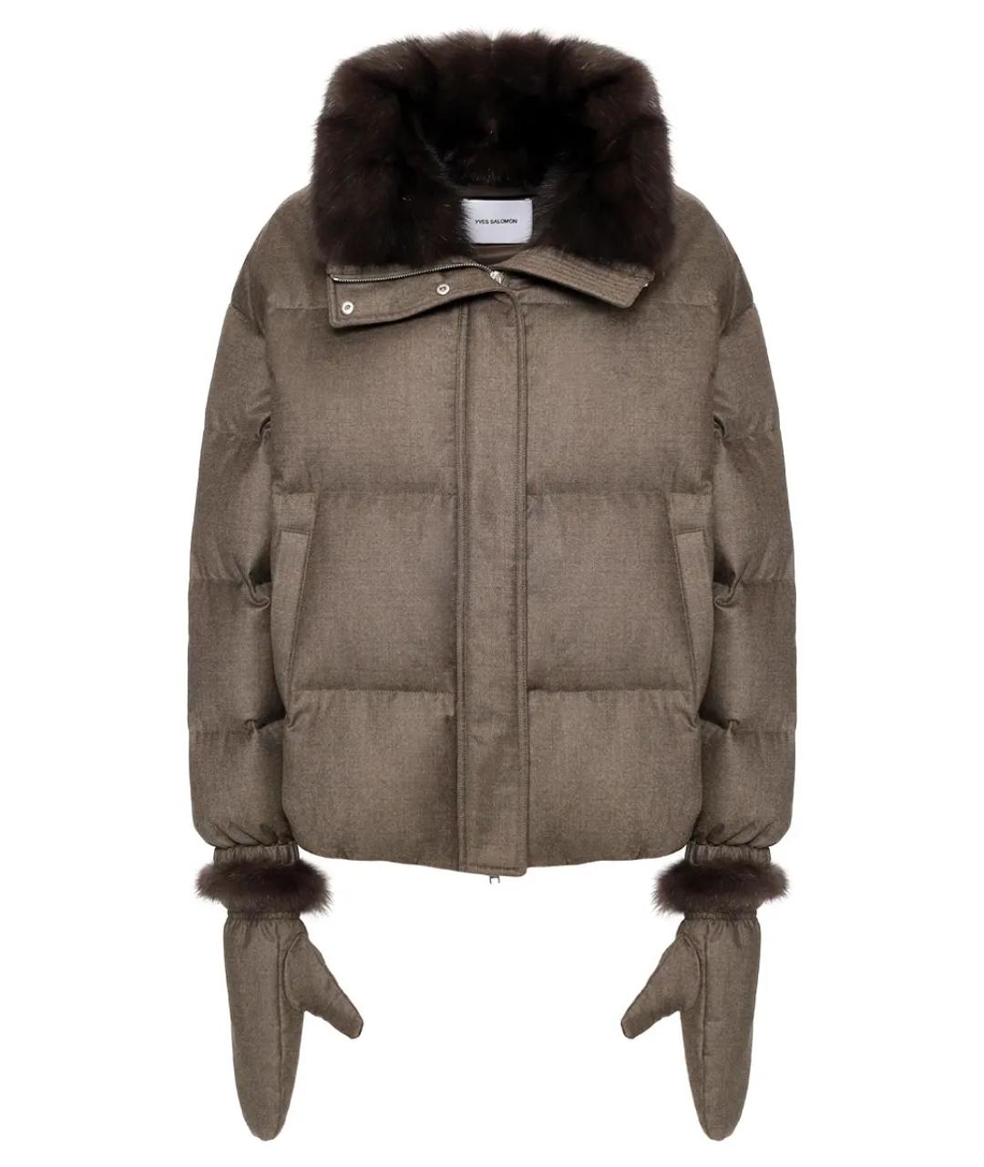YVES SALOMON Коричневый пуховик, фото 1