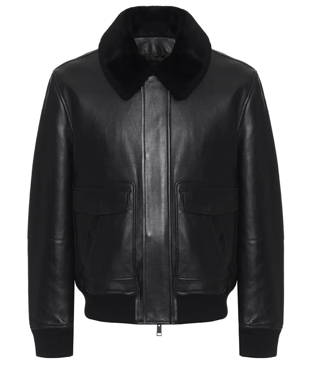 YVES SALOMON Черная кожаная куртка, фото 1