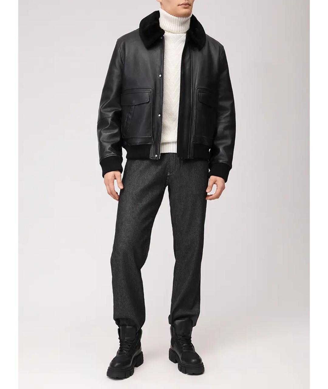 YVES SALOMON Черная кожаная куртка, фото 2