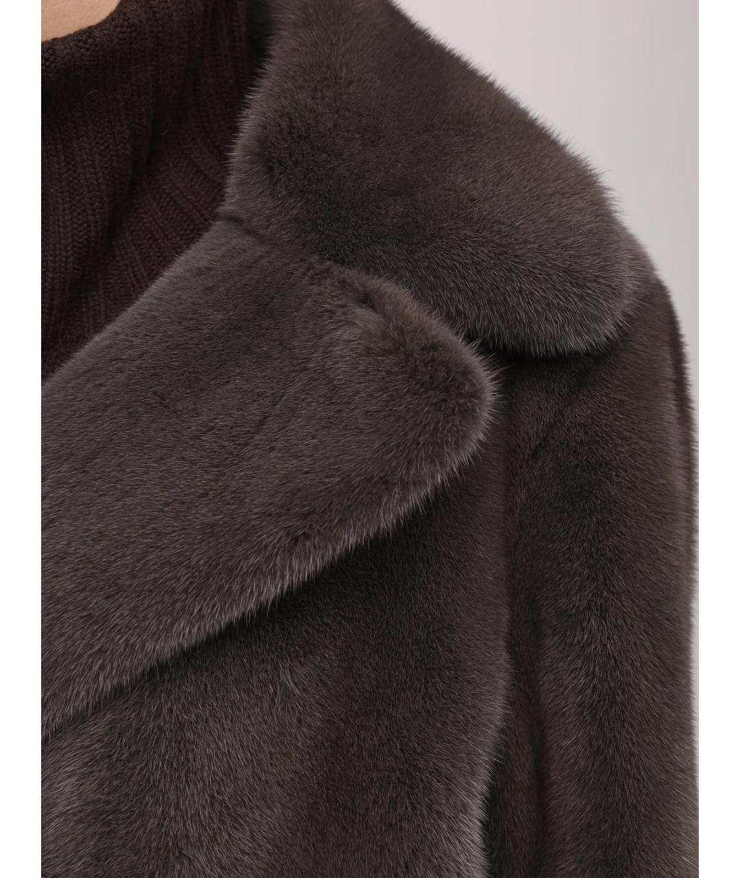 YVES SALOMON Серая меховая шуба, фото 5