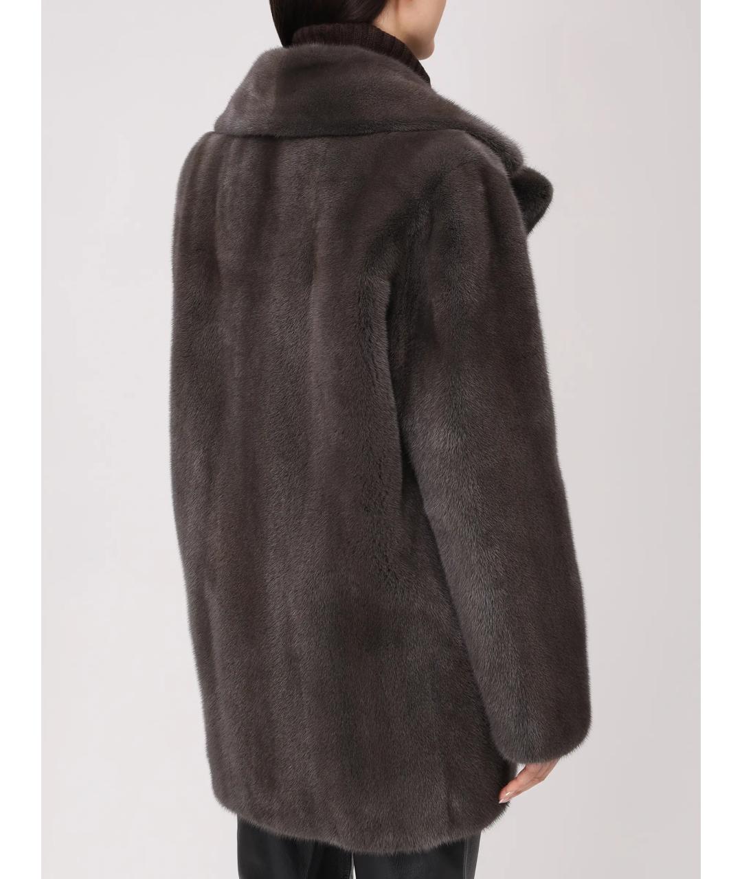 YVES SALOMON Серая меховая шуба, фото 3