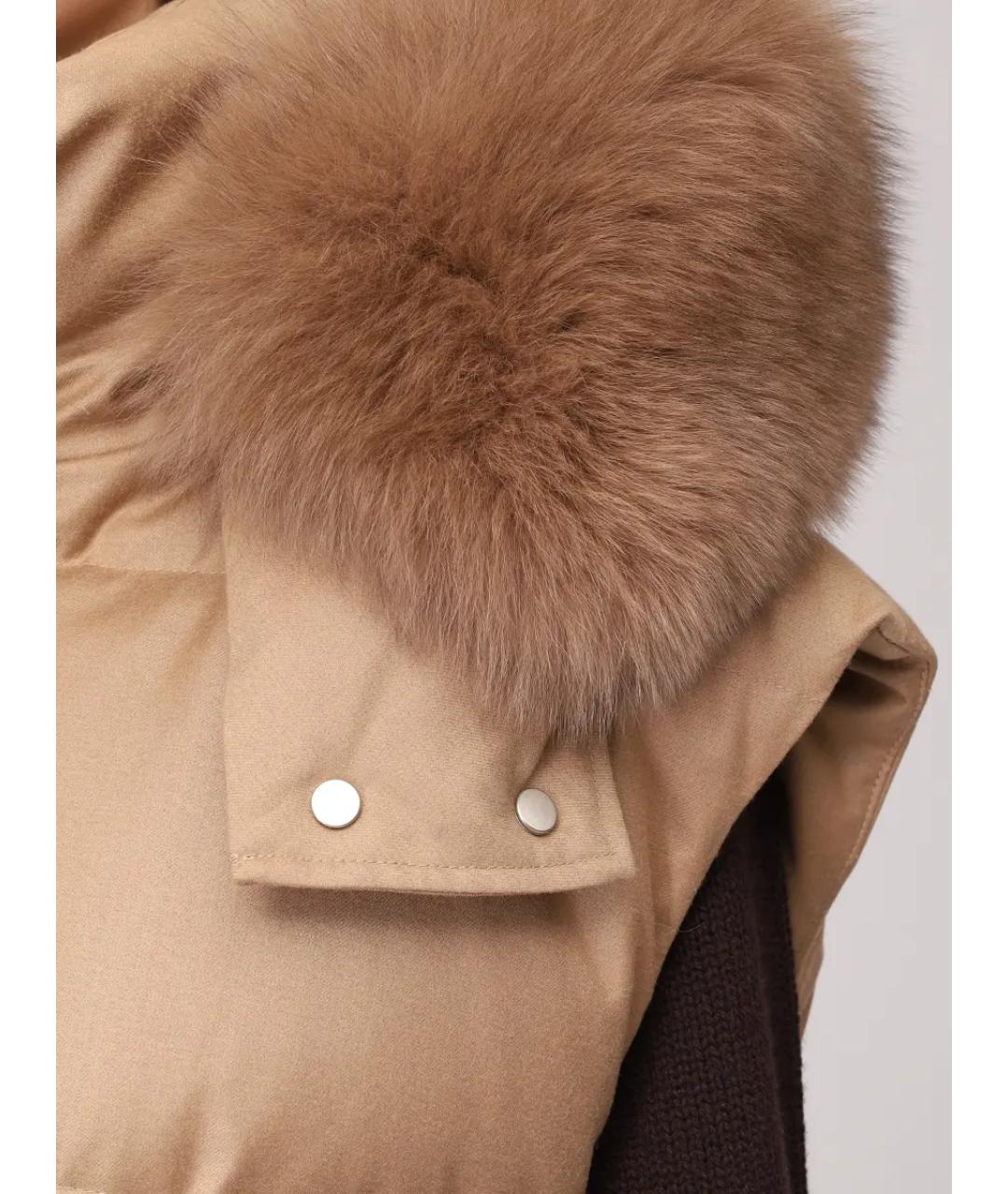 YVES SALOMON Бежевый полиамидовый жилет, фото 5