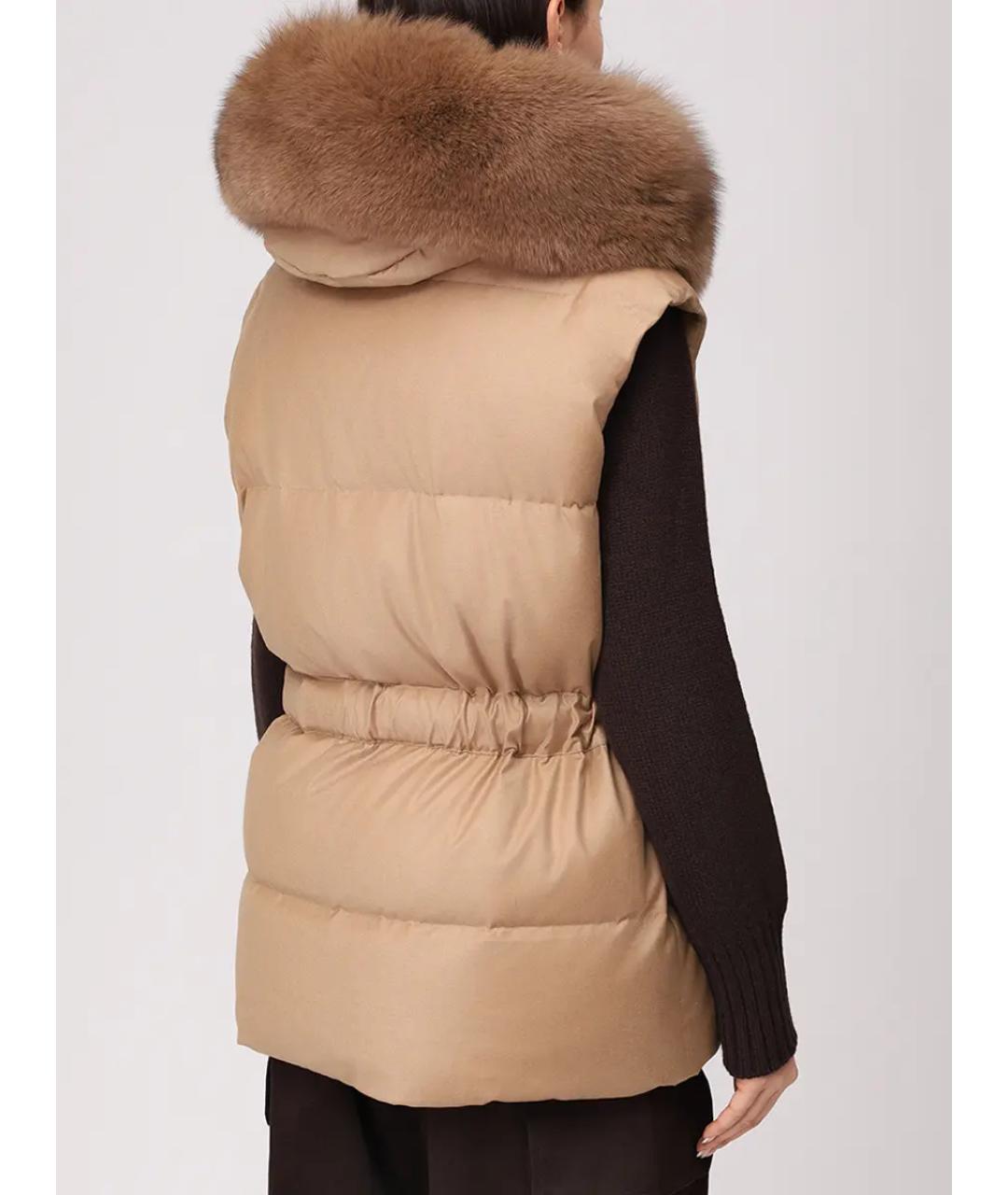 YVES SALOMON Бежевый полиамидовый жилет, фото 3