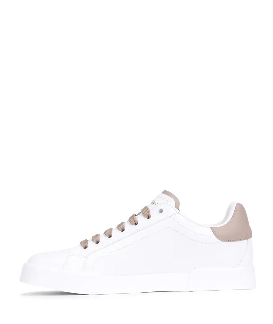 DOLCE&GABBANA Белые кожаные кеды, фото 3