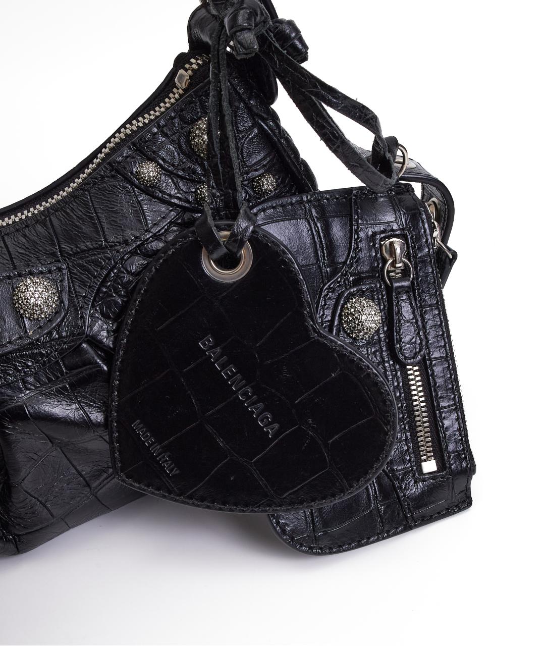 BALENCIAGA Черная кожаная сумка через плечо, фото 5