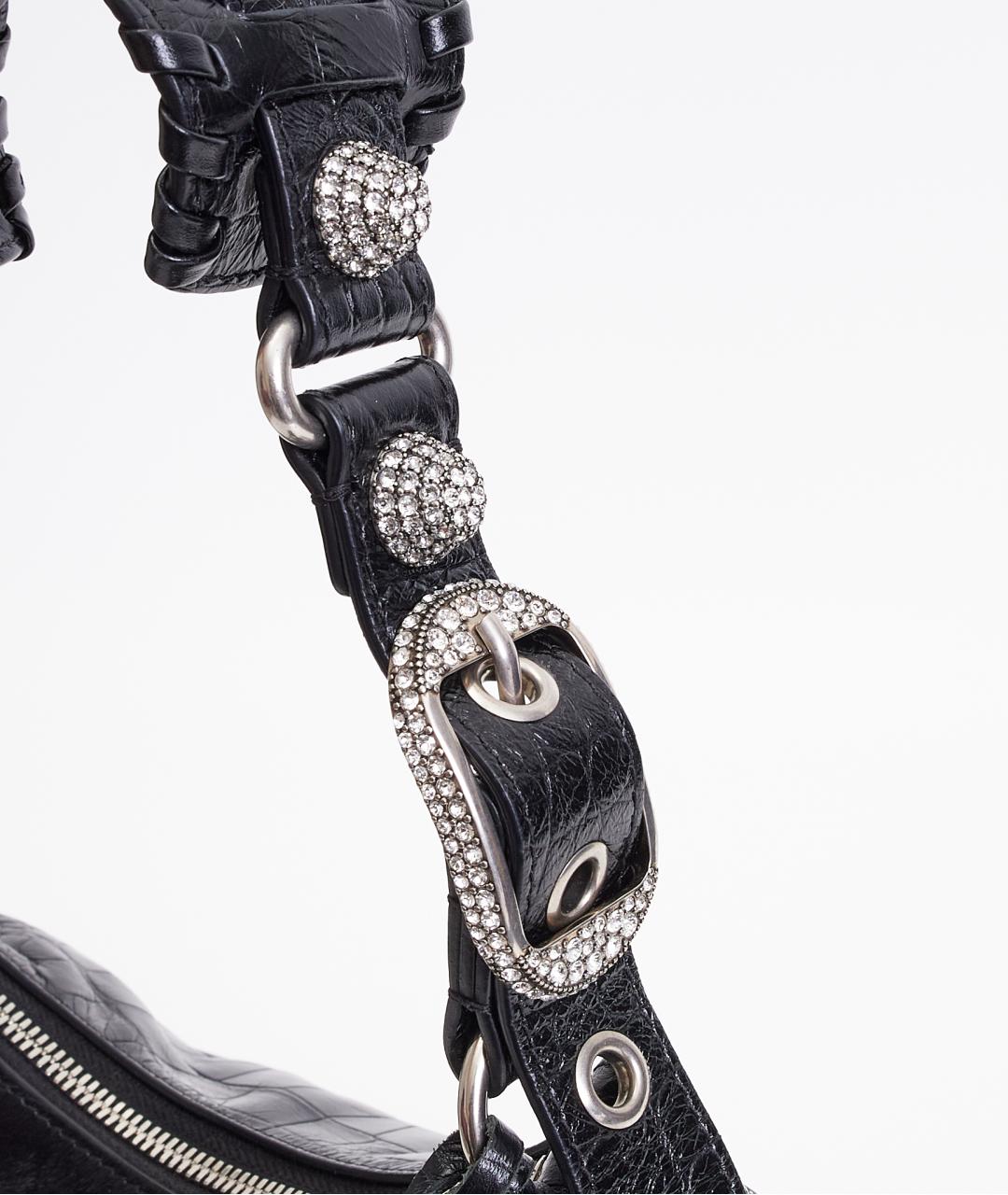 BALENCIAGA Черная кожаная сумка через плечо, фото 6