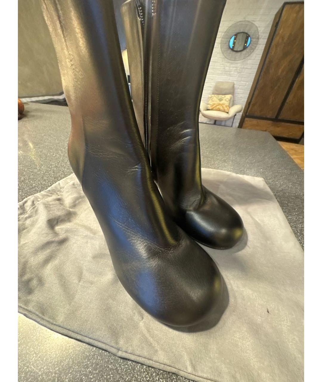 BALENCIAGA Черные кожаные ботильоны, фото 6
