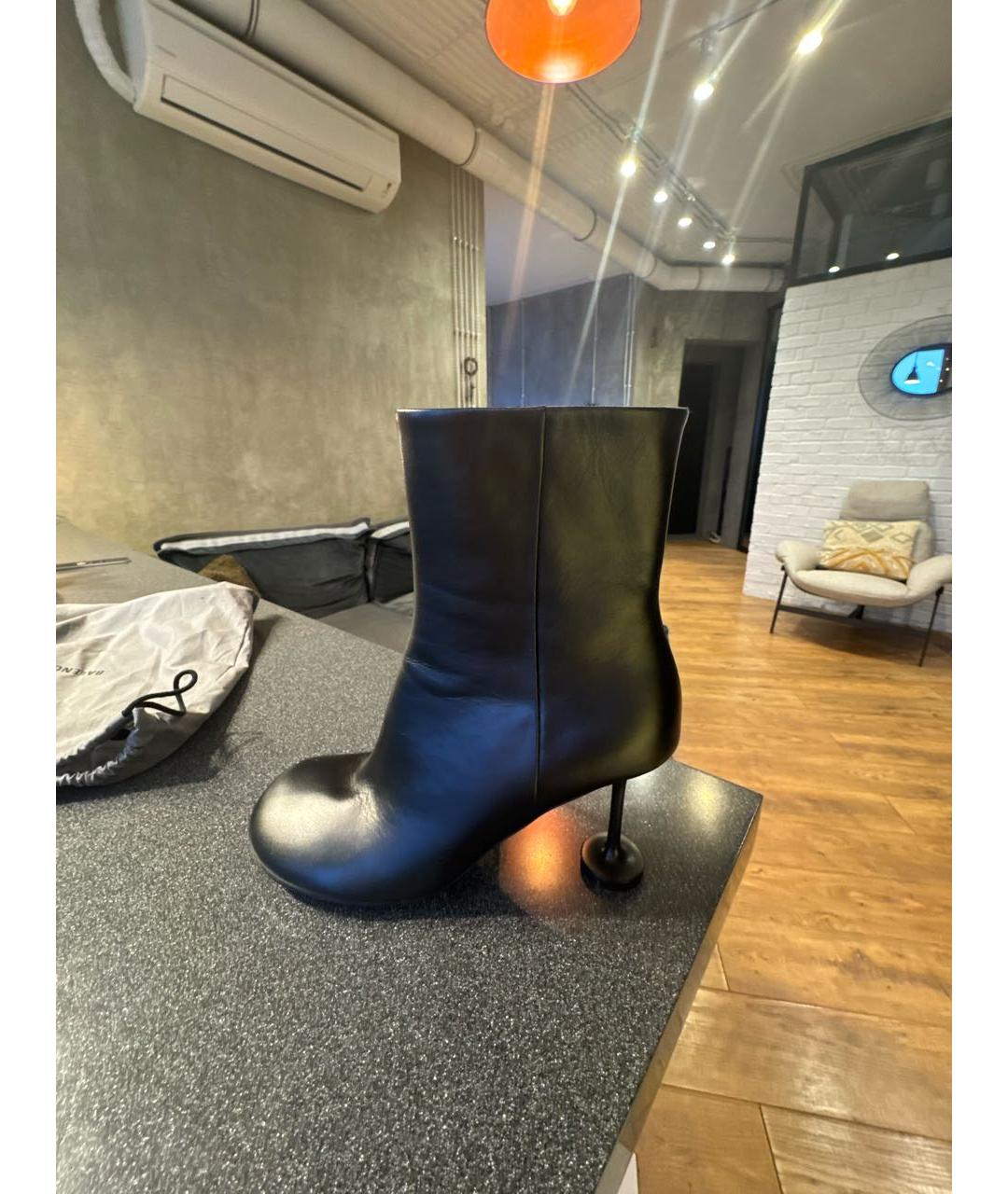 BALENCIAGA Черные кожаные ботильоны, фото 7