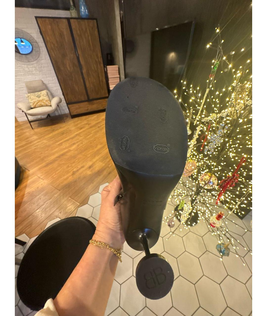 BALENCIAGA Черные кожаные ботильоны, фото 5