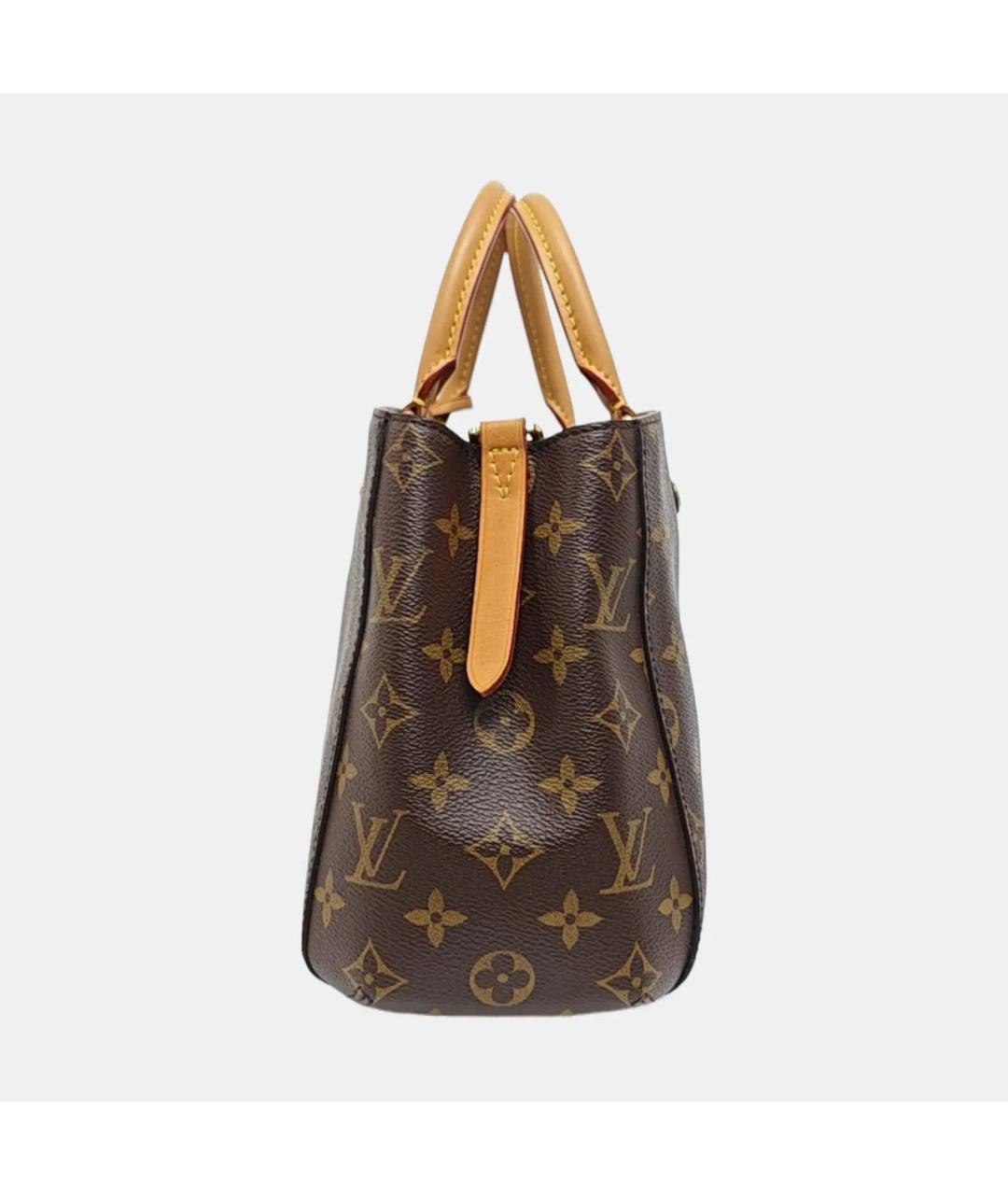 LOUIS VUITTON Коричневая кожаная сумка с короткими ручками, фото 2