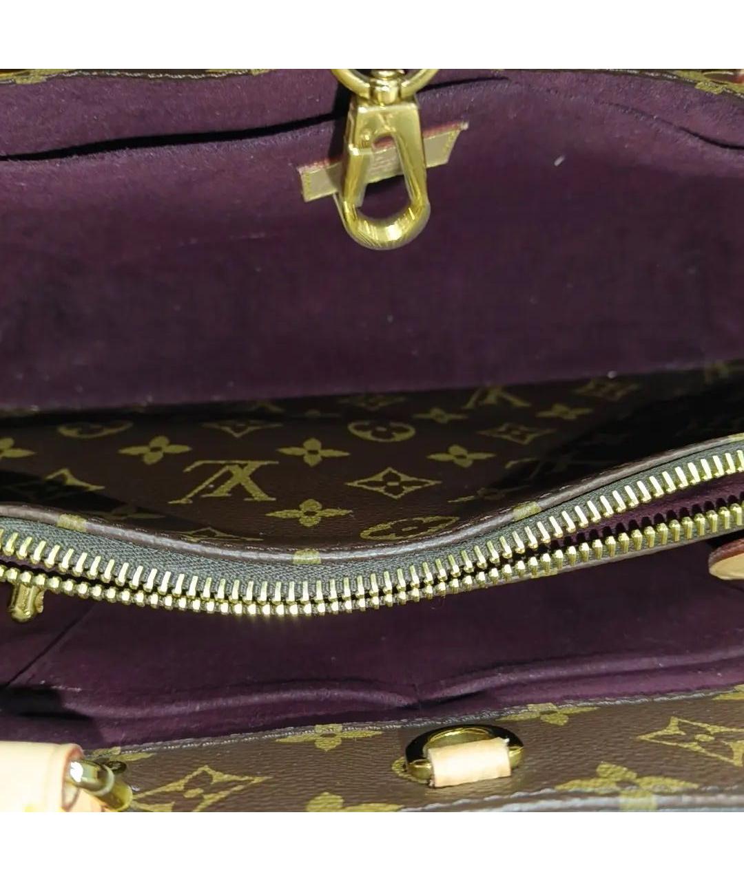 LOUIS VUITTON Коричневая кожаная сумка с короткими ручками, фото 6