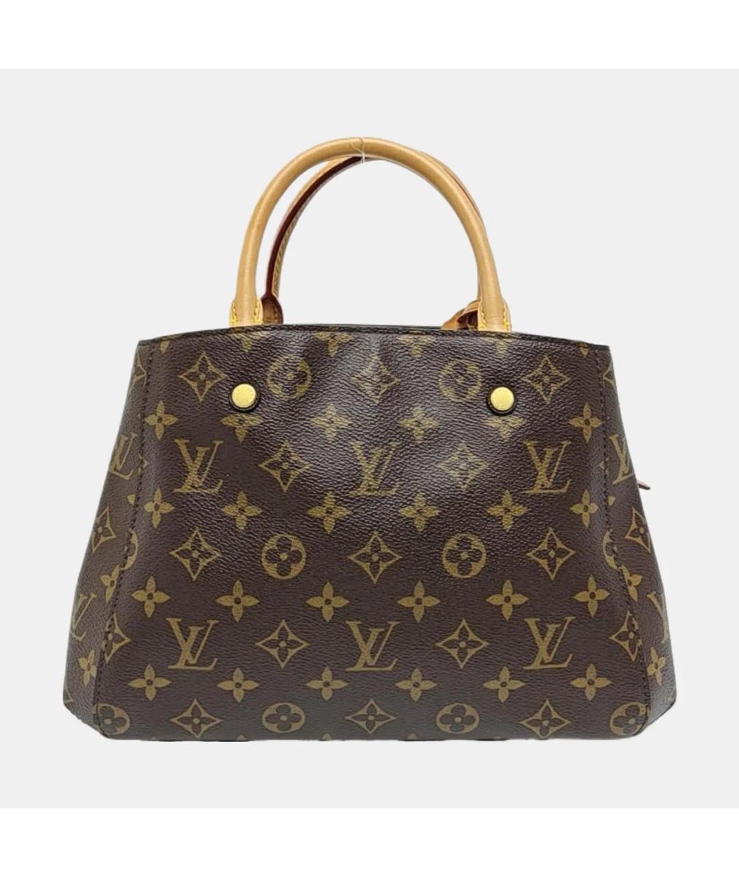 LOUIS VUITTON Коричневая кожаная сумка с короткими ручками, фото 4