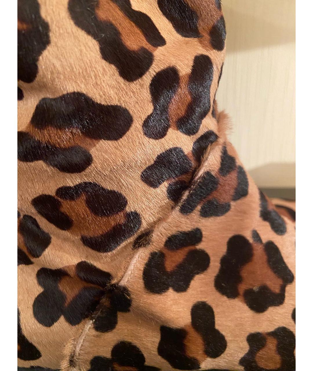 VIBRAM Коричневые кожаные ботфорты, фото 7