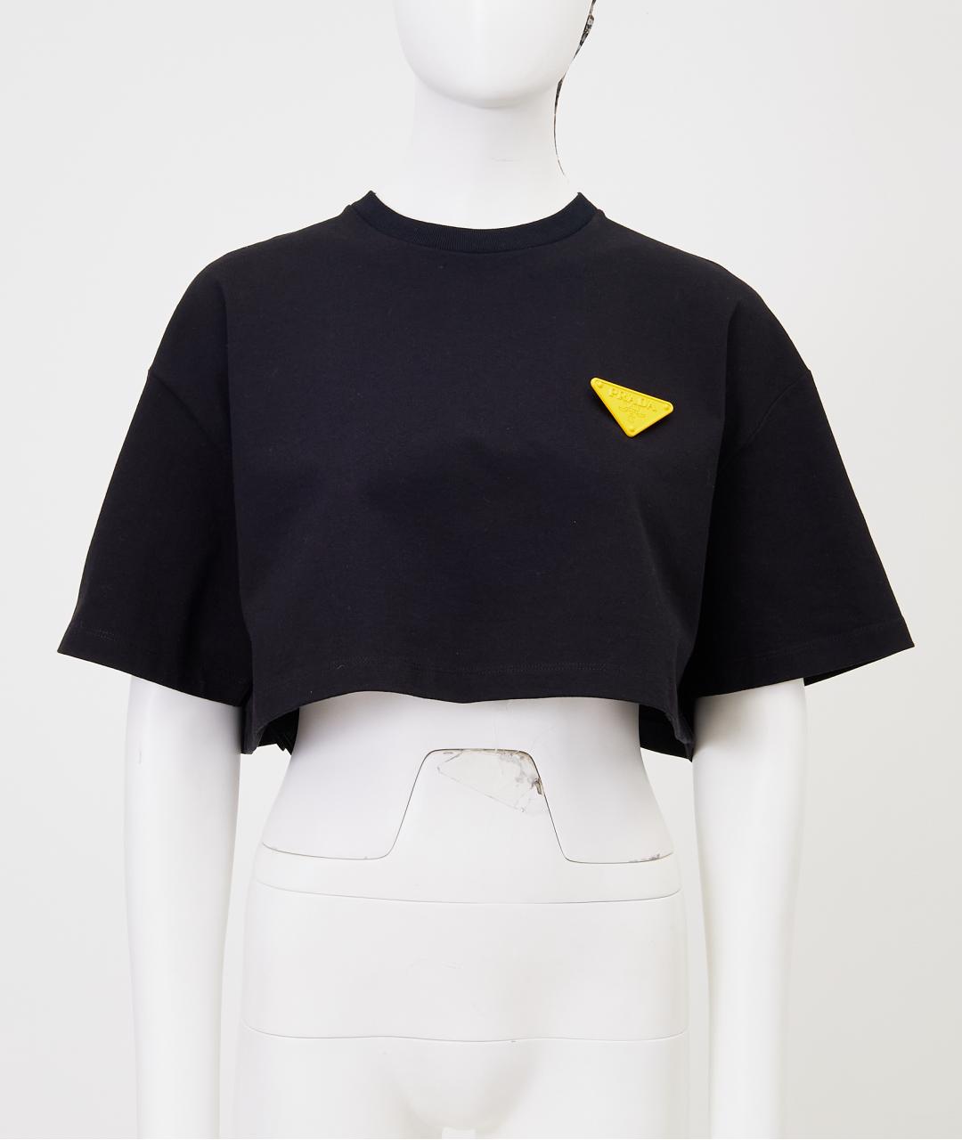 PRADA Черная хлопковая футболка, фото 8