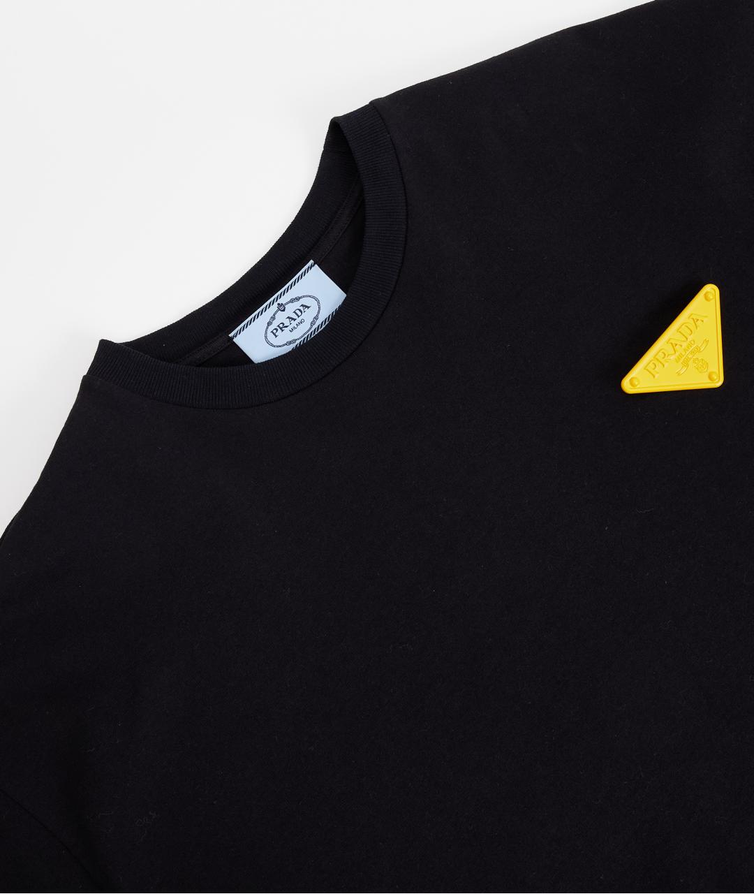 PRADA Черная хлопковая футболка, фото 4