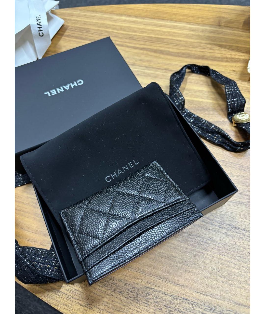 CHANEL Черный кожаный кардхолдер, фото 2
