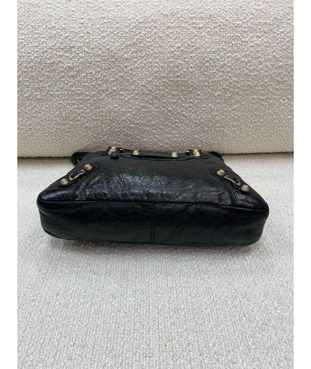 BALENCIAGA Черная кожаная сумка с короткими ручками, фото 5