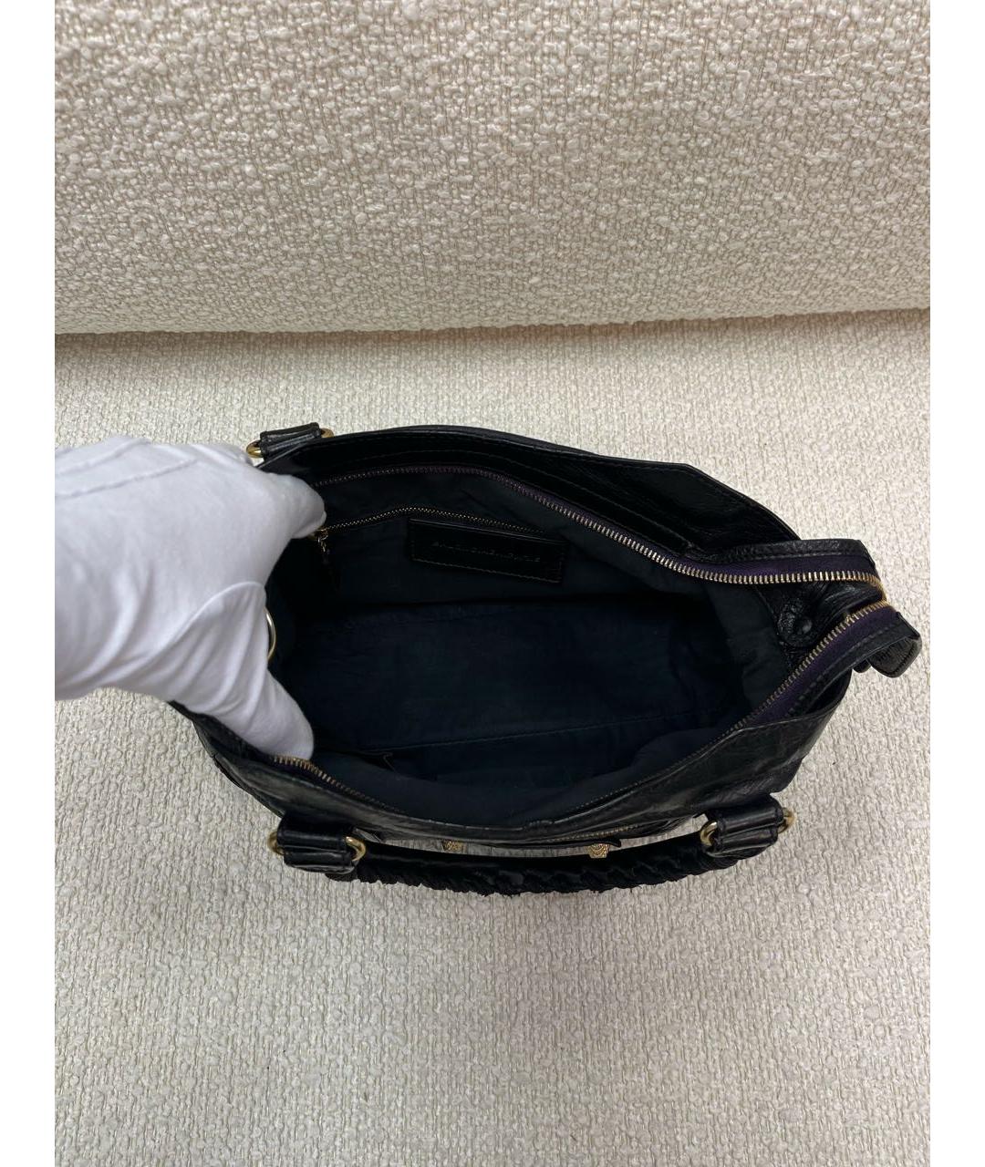 BALENCIAGA Черная кожаная сумка с короткими ручками, фото 4